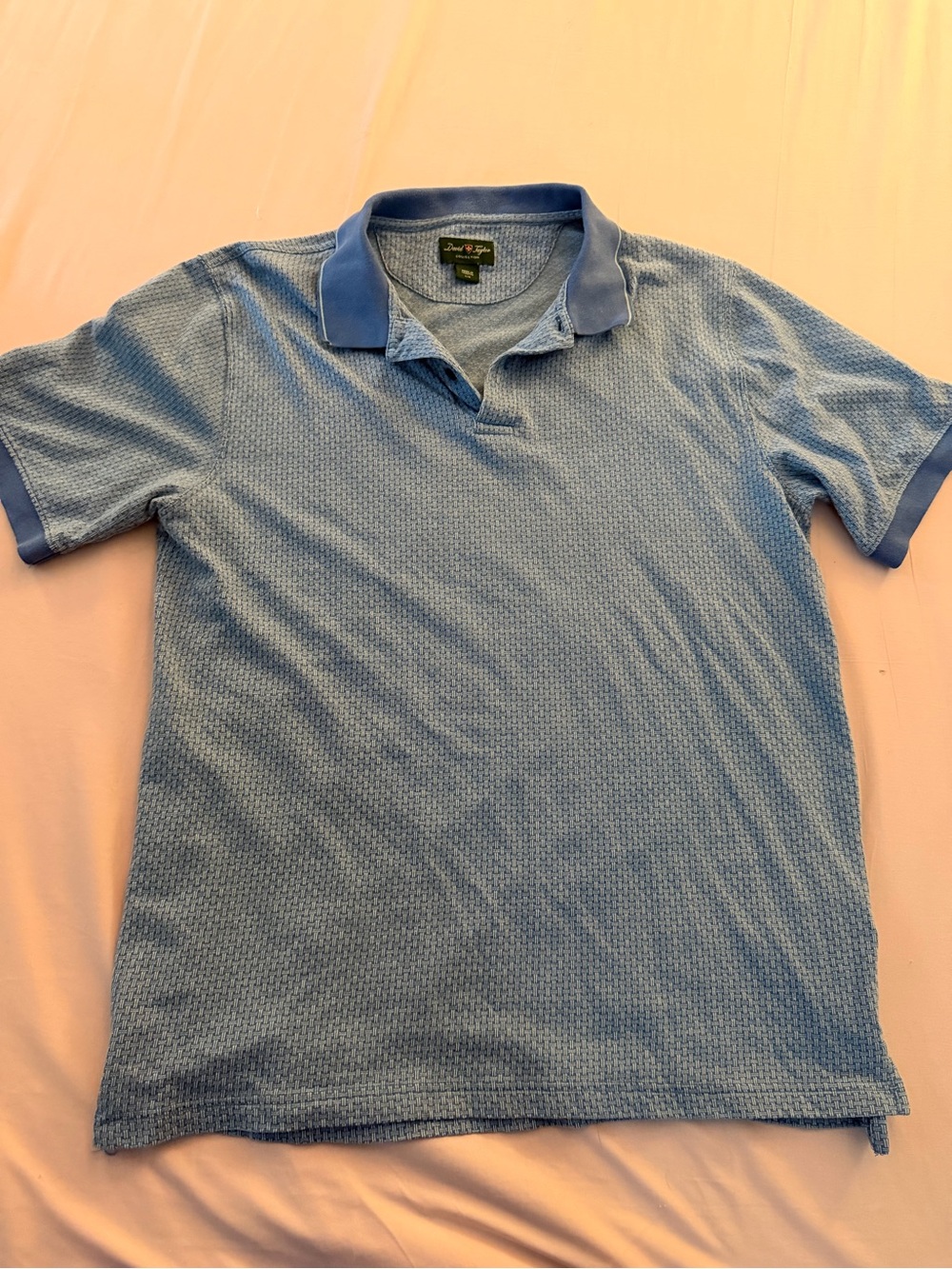 Taylor Light Blue Polo with Contrast Collar